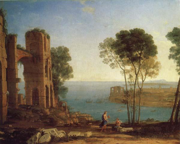 Claude Lorrain The Harbor of Baiae with Apollo and the Cumaean Sibyl Sweden oil painting art